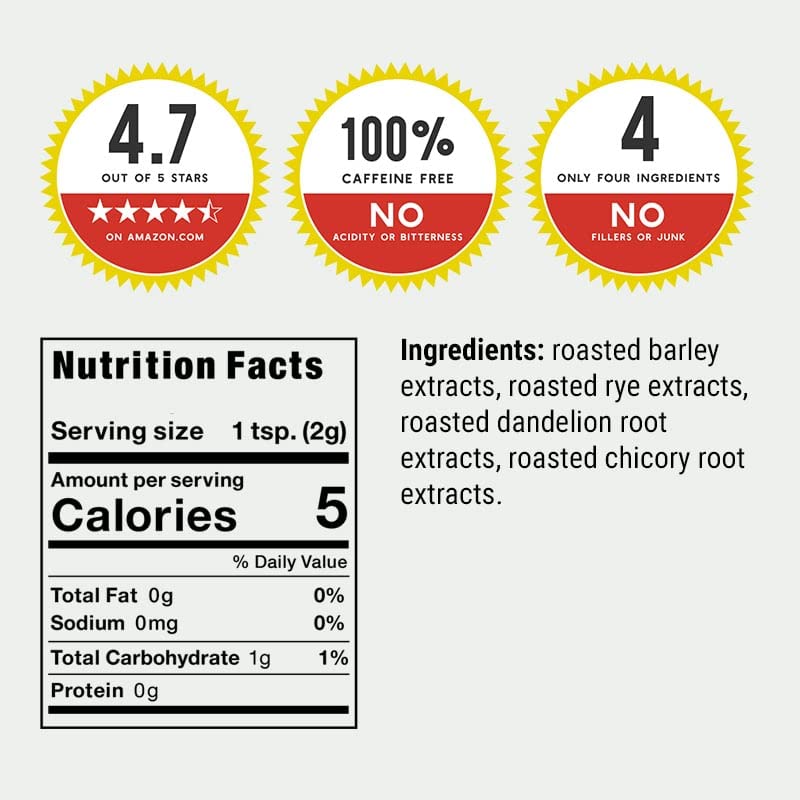 Dandy Blend Instant Herbal Beverage with Dandelion — Caffeine-Free Coffee Substitute, 14.1 oz
