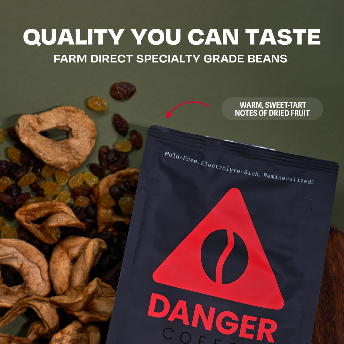 Danger Coffee by Dave Asprey – Swiss Water Decaf Whole Bean, Remineralized, Mold-Free & Lab-Tested, Medium Roast 10.9 oz