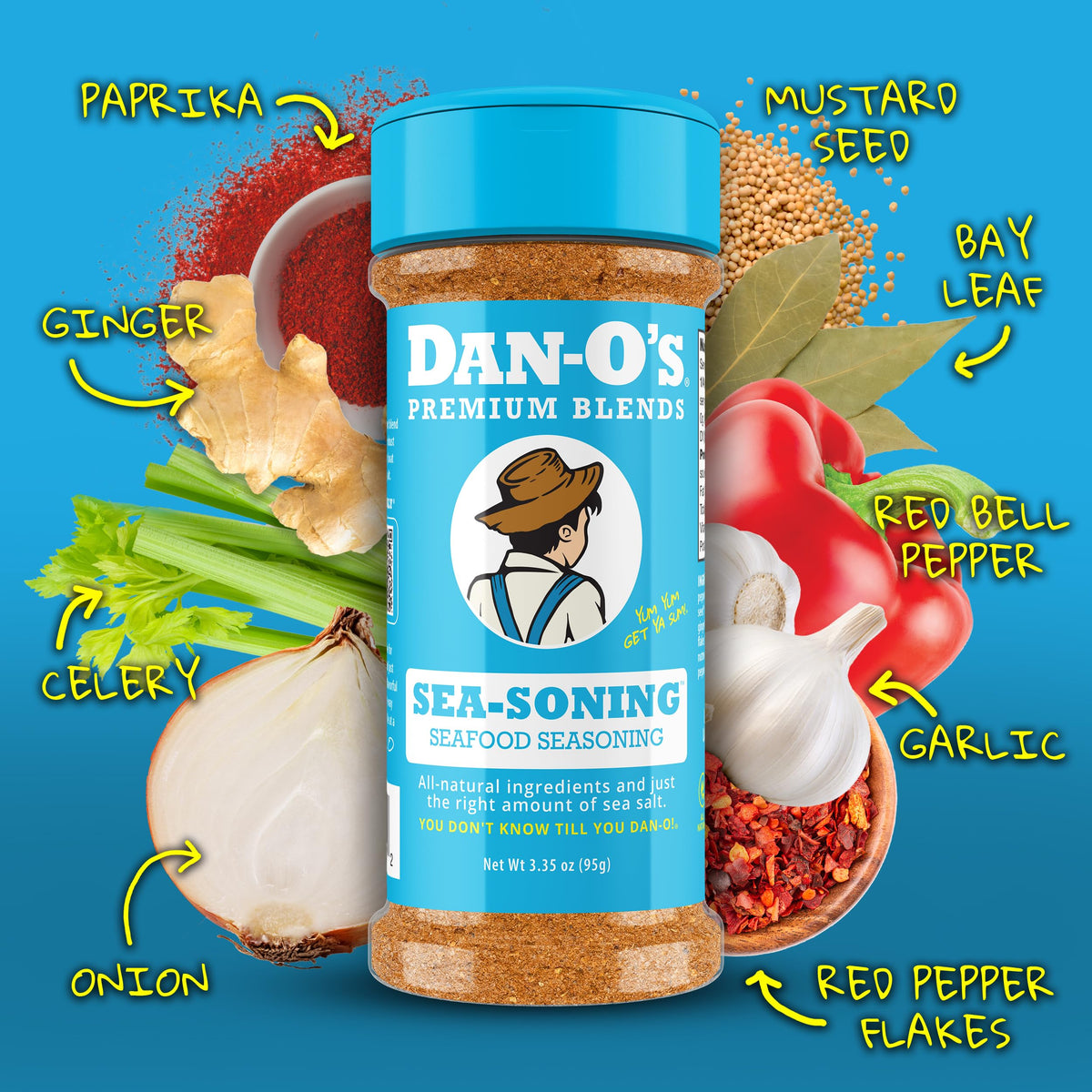 Dan-O's 4 Bottle Seasoning Set – Original, Preem-O, SEA-soning & Cajun