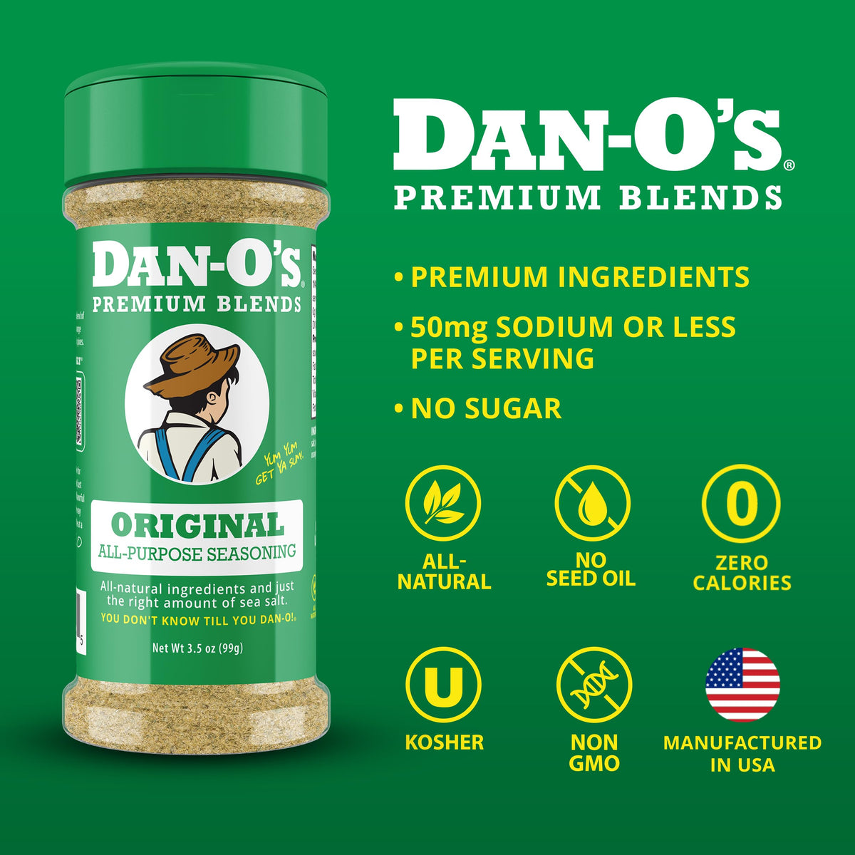 Dan-O's 4 Bottle Seasoning Set – Original, Preem-O, SEA-soning & Cajun
