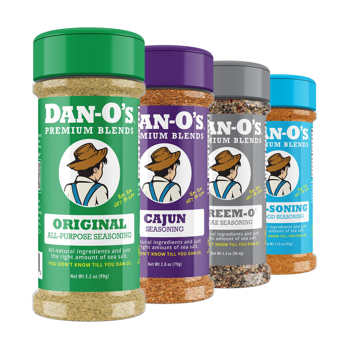 Dan-O's 4 Bottle Seasoning Set – Original, Preem-O, SEA-soning & Cajun
