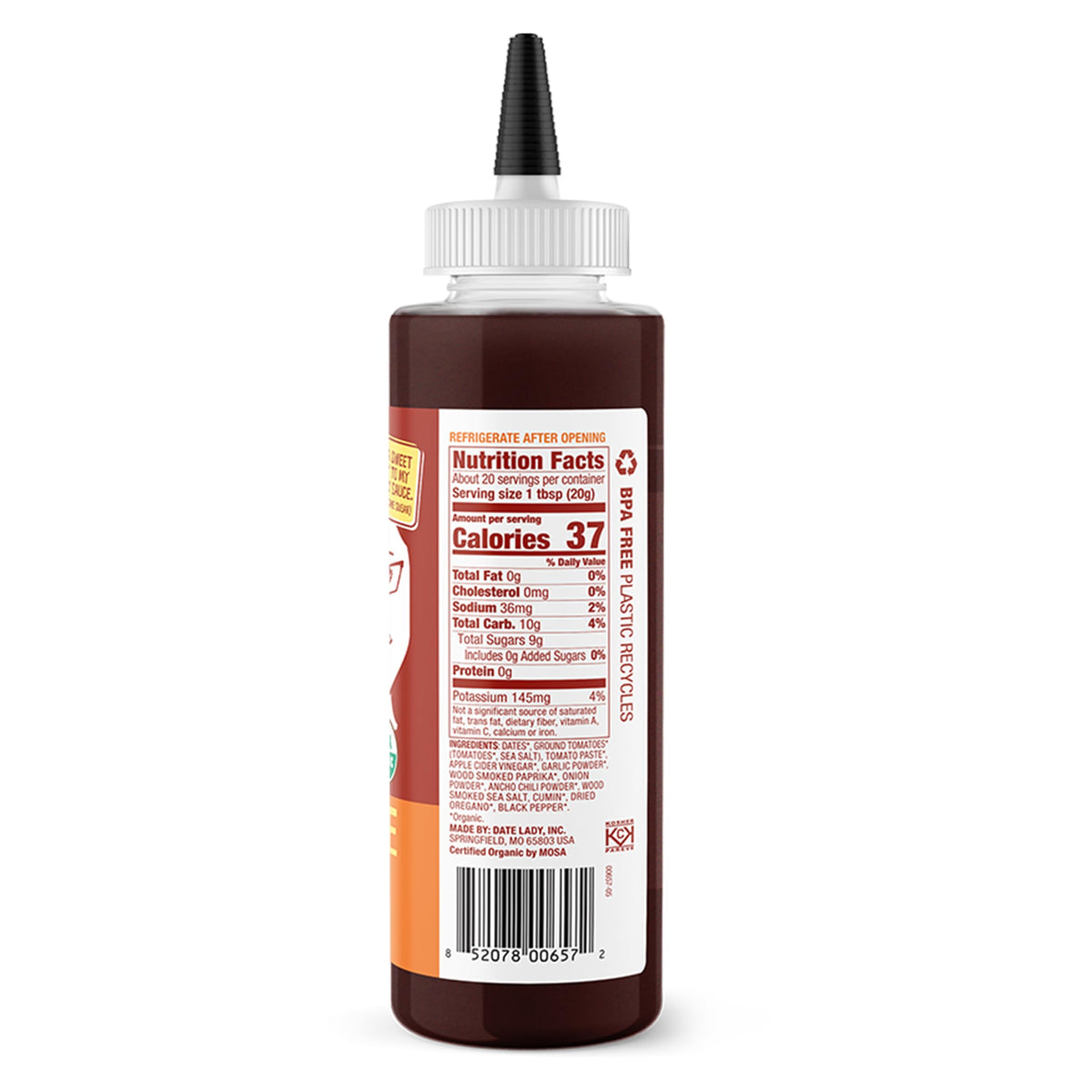 Date Lady BBQ Sauce | Organic, Gluten Free & Vegan, Dates-Sweetened | 2-Pack