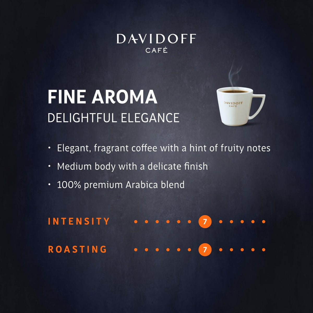 Davidoff Fine Aroma Instant Coffee – Elegant Arabica Blend, Medium Body, 7/12 Intensity (2 x 3.52 oz)