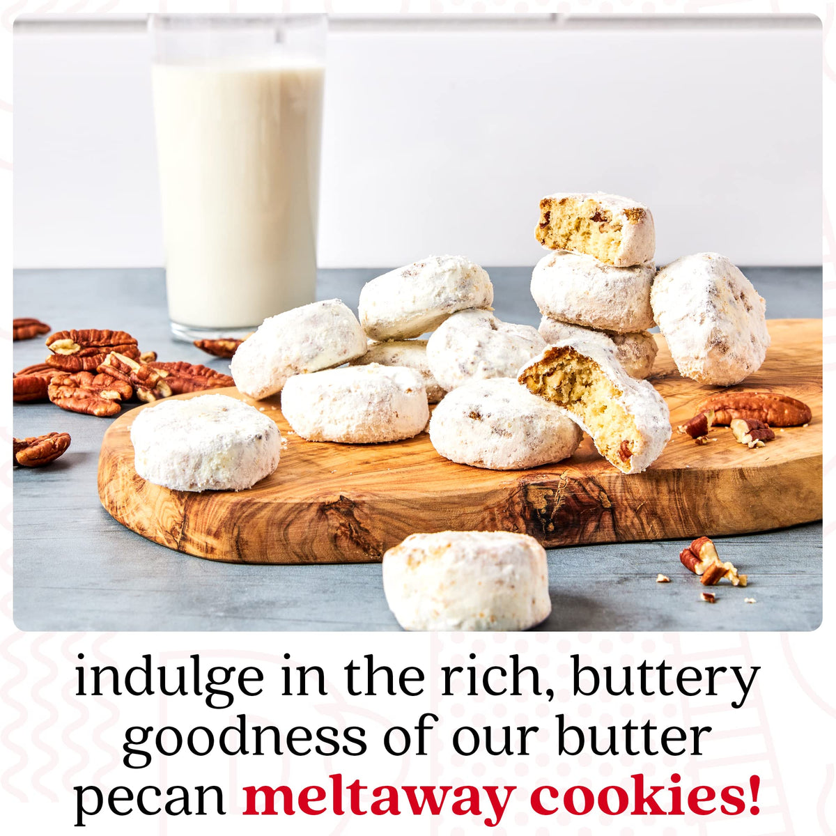 David's Cookies Butter Pecan Meltaways Sampler Tin – 16oz Giftable Butter Cookies