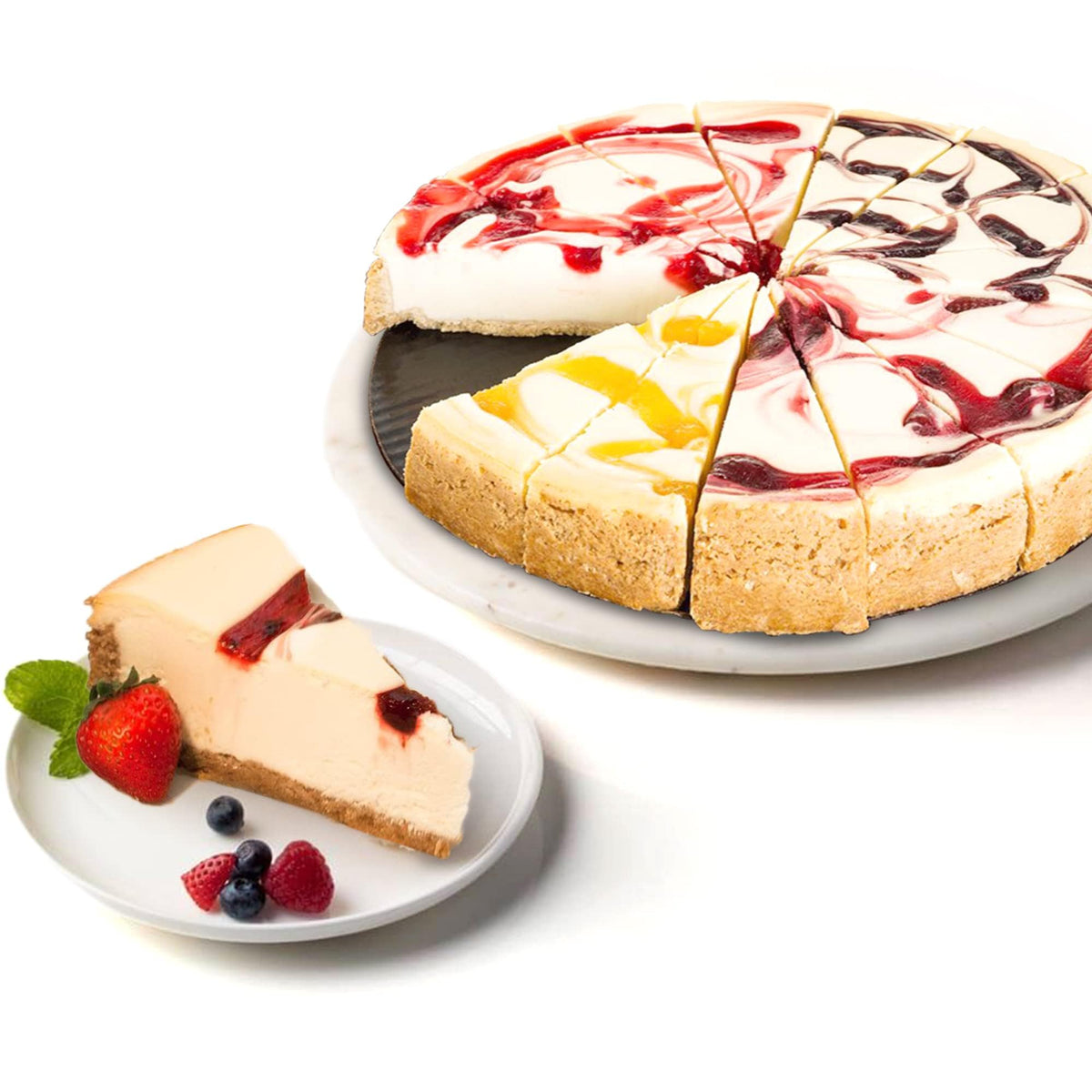 David's Cookies Cheesecakes - Creamy Fruit Cheesecake Assortment, Pre-Sliced 10 Inches