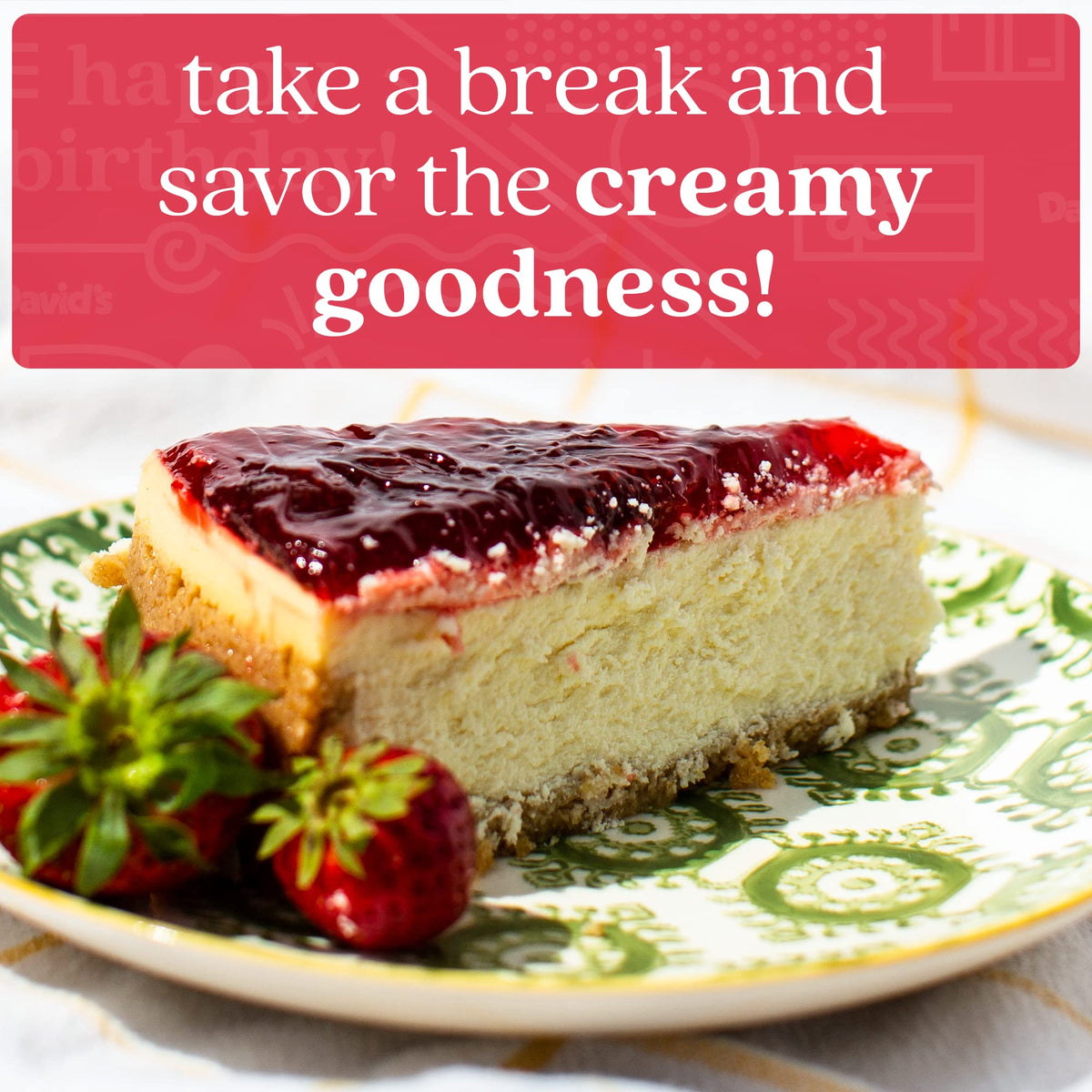 David's Cookies Cheesecakes – Strawberry 10-inch, 14 Slices