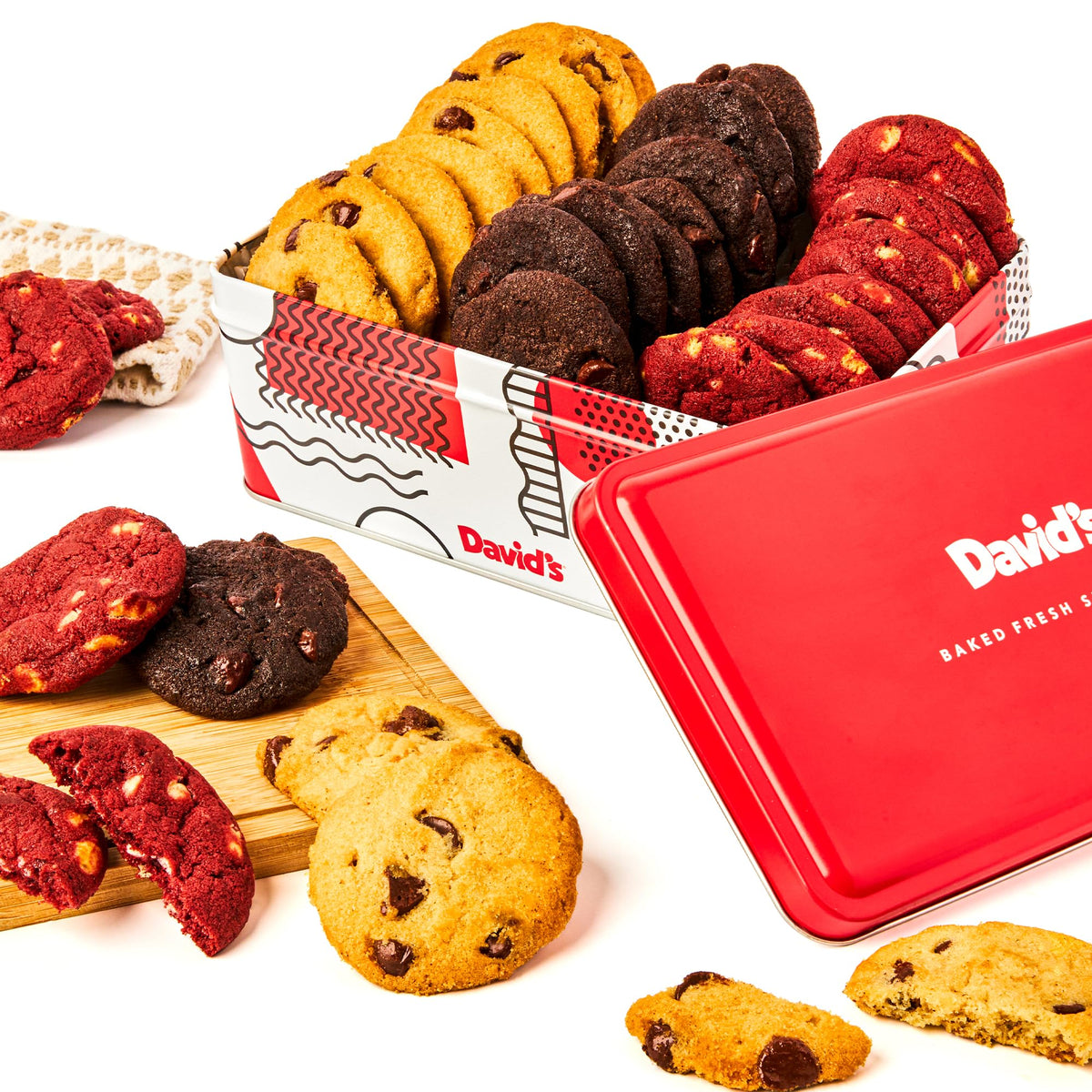 David's Cookies Fresh-Baked Mini Bites Tin – 14oz Assorted Cookies Gift Set