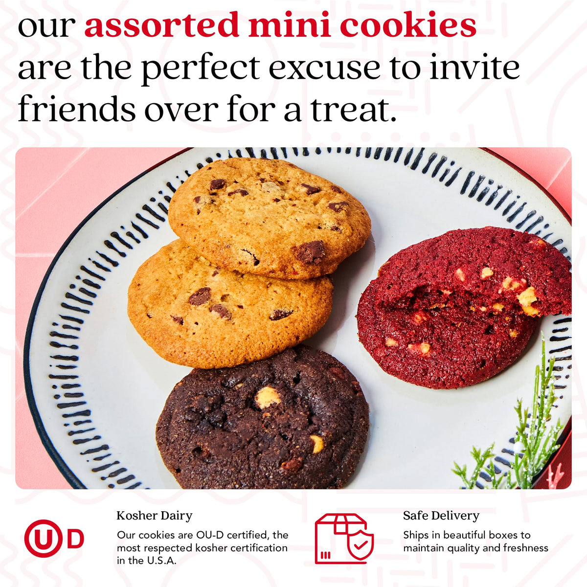 David's Cookies Fresh-Baked Mini Bites Tin – 14oz Assorted Cookies Gift Set