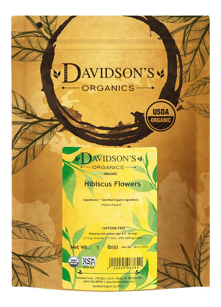 Davidson's Hibiscus Flowers Bulk – Organic Loose-Leaf Hibiscus, 16 oz