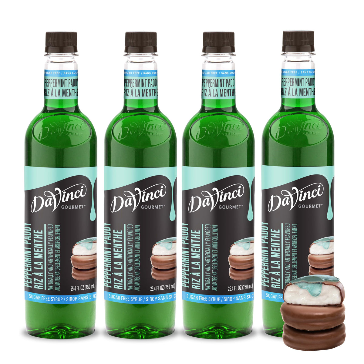 DaVinci Gourmet Sugar-Free Peppermint Paddy Syrup, 25.4 oz (Pack of 4)
