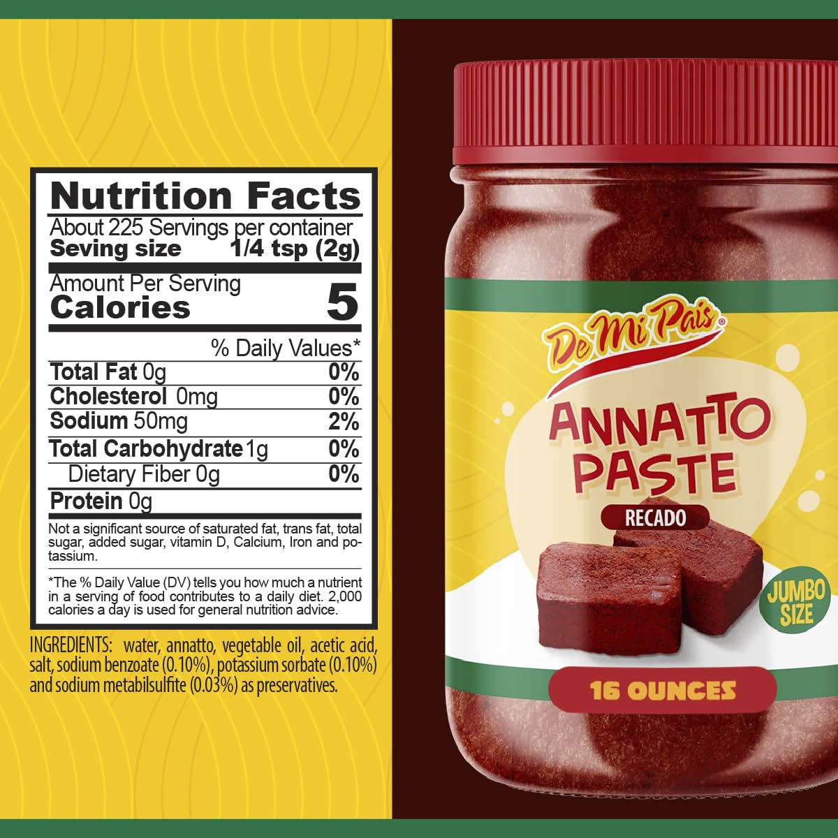 De Mi Pais Annatto Paste Recado – Jumbo 16 oz, 3-Pack for Authentic Achiote Flavor