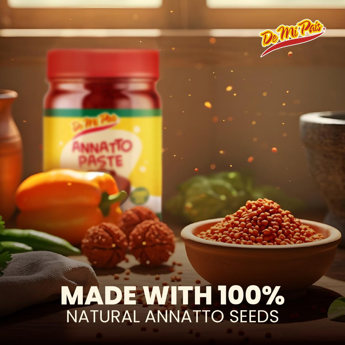 De Mi Pais Annatto Paste Recado – Jumbo 16 oz, 3-Pack for Authentic Achiote Flavor