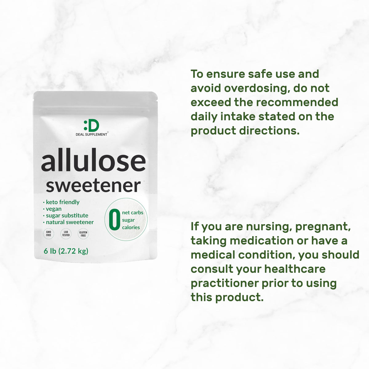 Deal Supplement Allulose Sweetener – 6 Pounds, No Aftertaste, Zero Net Carbs, Keto & Vegan