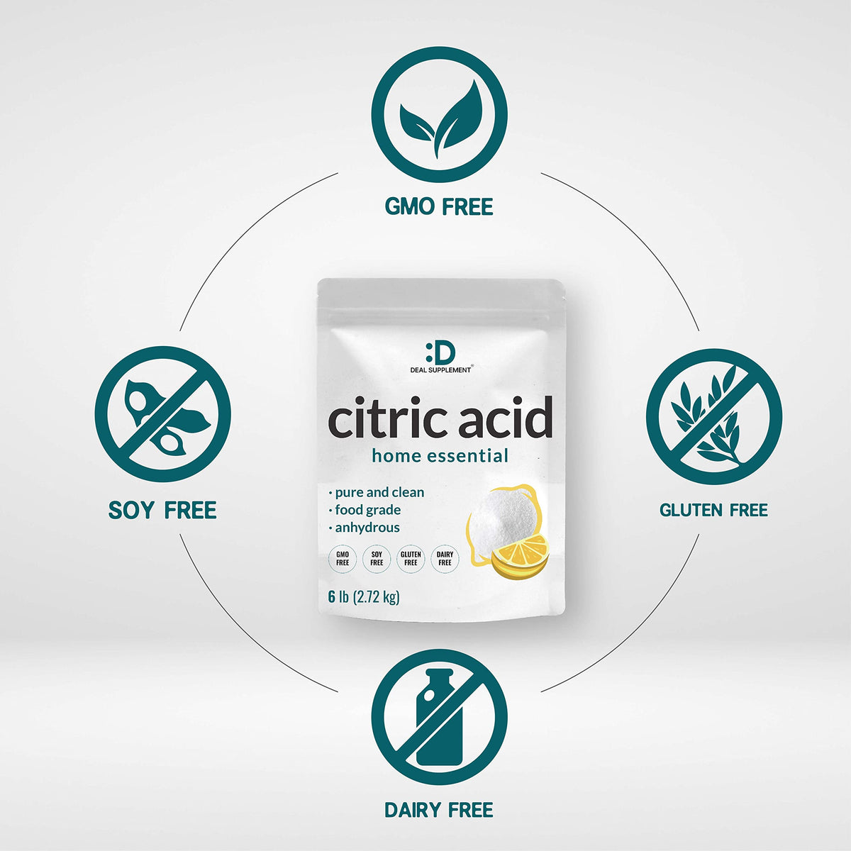 Citric Acid 6 Pounds – Food-Grade Anhydrous Citric Acid | DEAL SUPPLEMENT