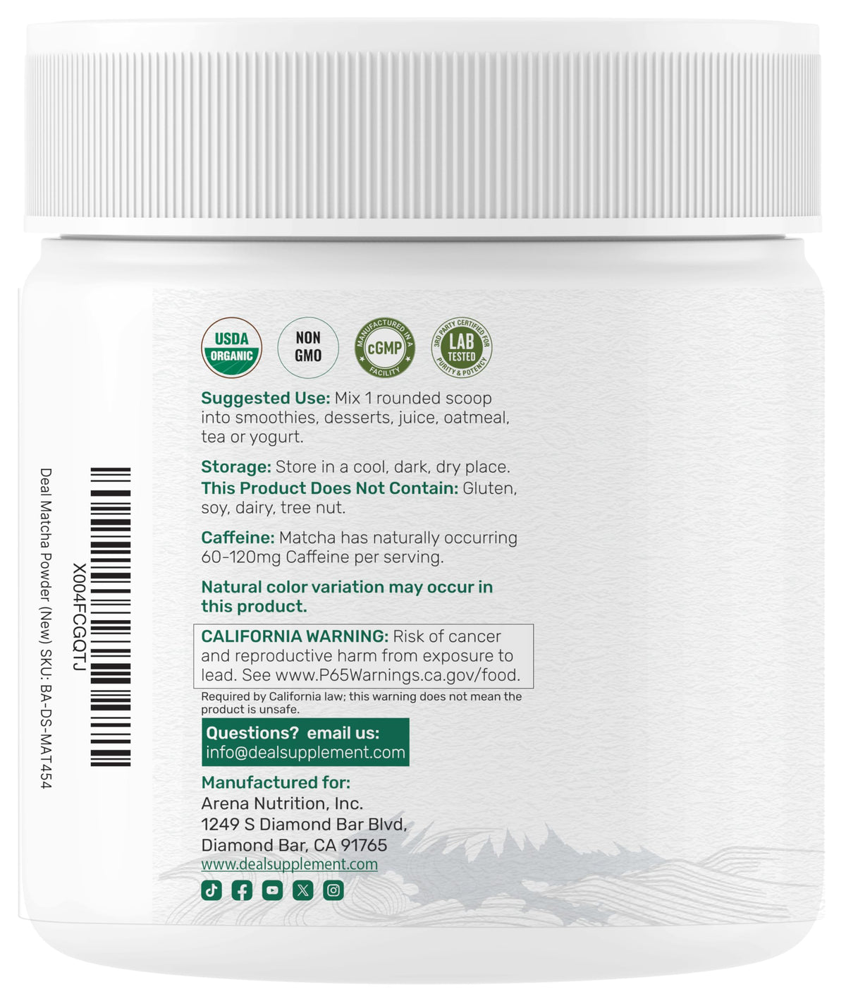 DEAL SUPPLEMENT Organic Matcha Green Tea Powder – 1 lb, First Harvest Culinary Grade, Japanese Sourced Cafe Mix, Zero Sugar, Keto, Non-GMO, Vegetarian