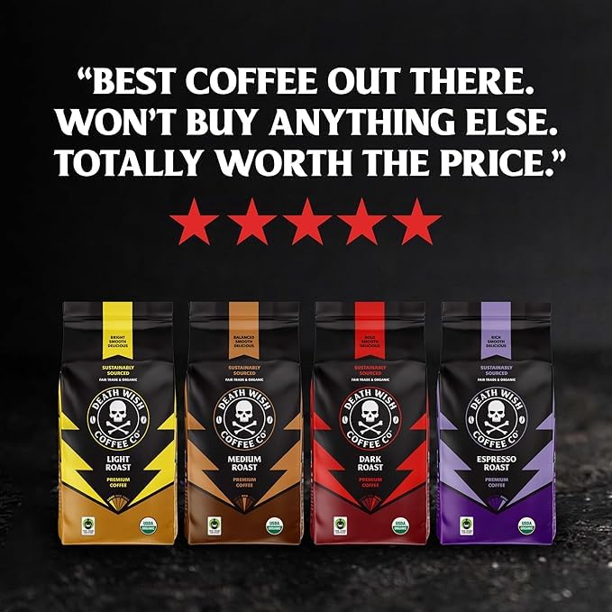 Death Wish Coffee - Organic Cinnamon Sugar Flavored Ground Coffee (27 oz)