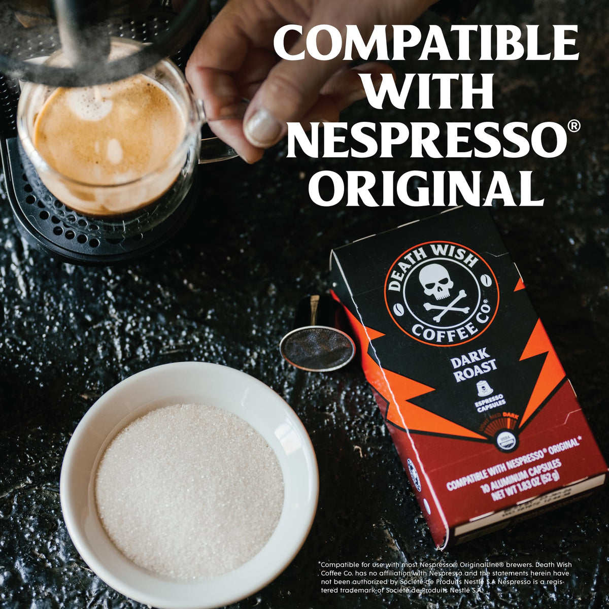 Death Wish Coffee Capsules for Nespresso Original | Organic Dark Roast