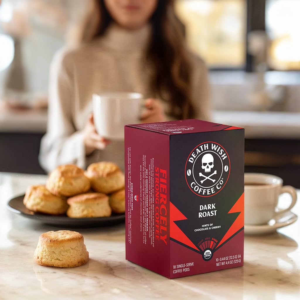Death Wish Coffee Dark Roast Pods – 30 Count | Bold, Organic & Fair Trade