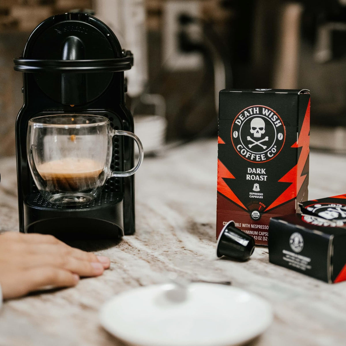Death Wish Coffee Capsules for Nespresso Original | Organic Dark Roast