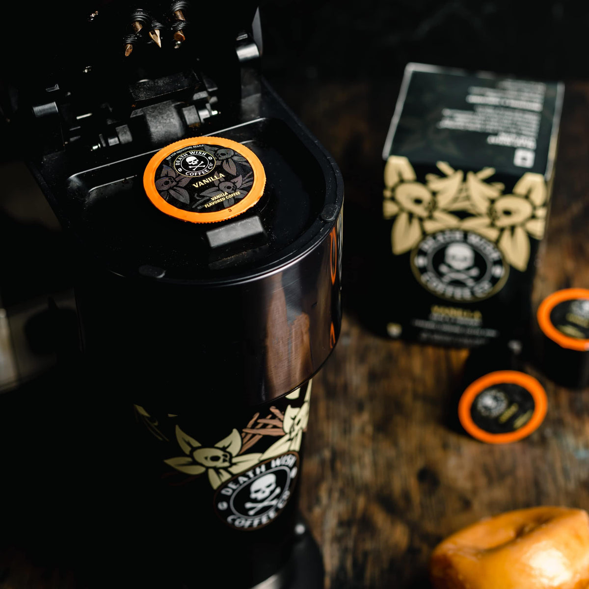 Death Wish Coffee Vanilla Single-Serve Pods (30 Count) – Bold Flavor, Fair Trade Arabica & Robusta