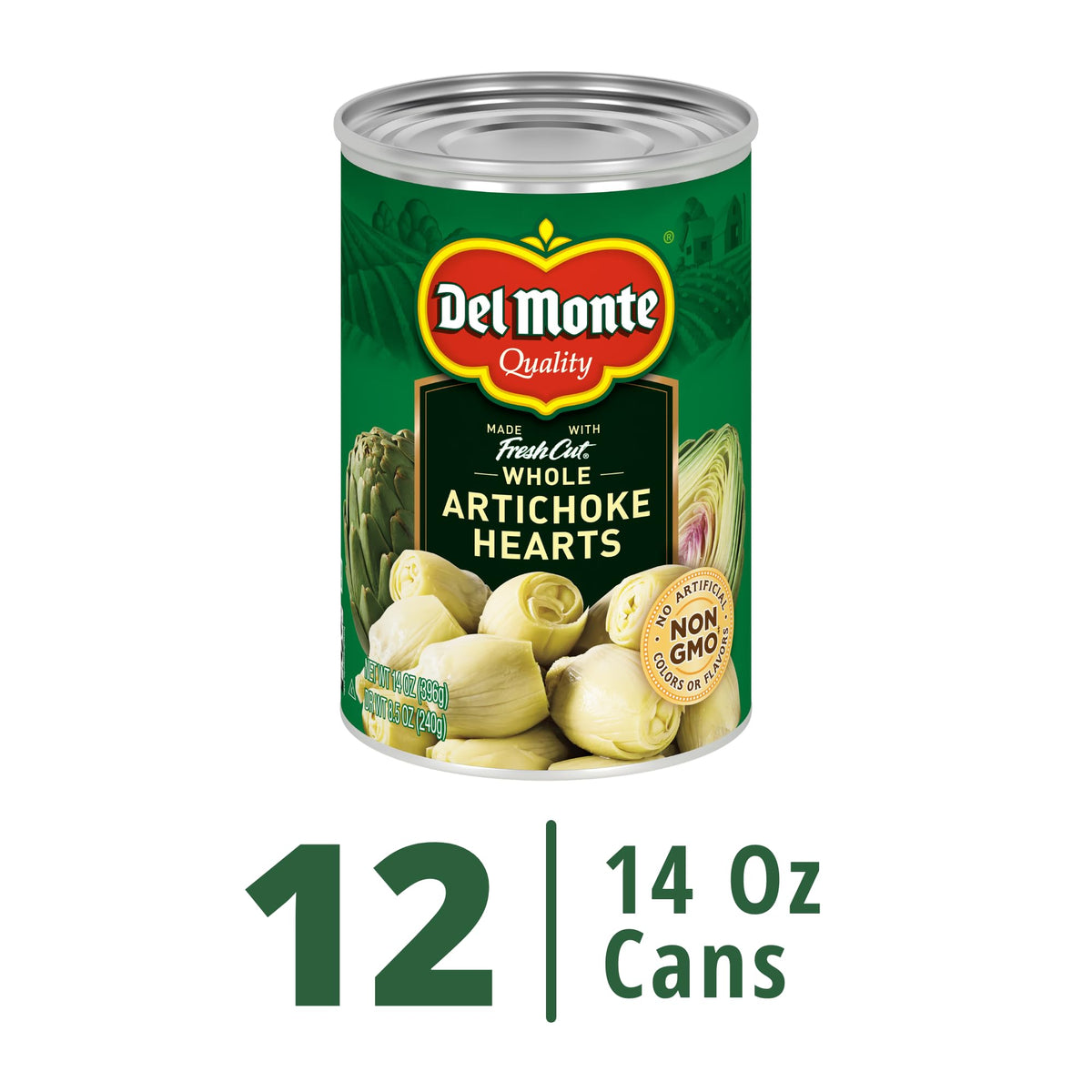 Del Monte® Whole Artichoke Hearts 14 oz Can, 12 Pack | Fresh Cut, Non-GMO