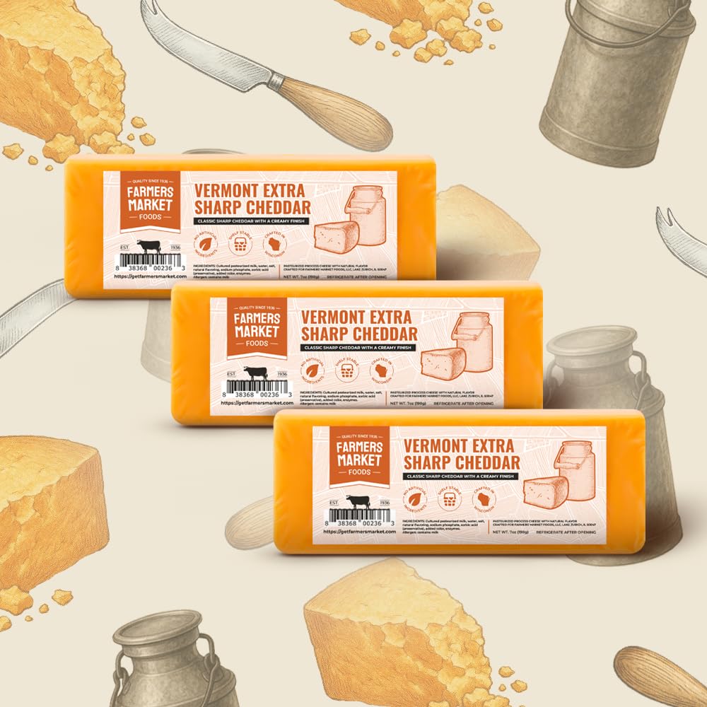 Deli Direct Wisconsin Extra Sharp Cheddar 3-Pack Gift Set — Gluten Free, Keto, Paleo, Low Sodium, Zero Sugar