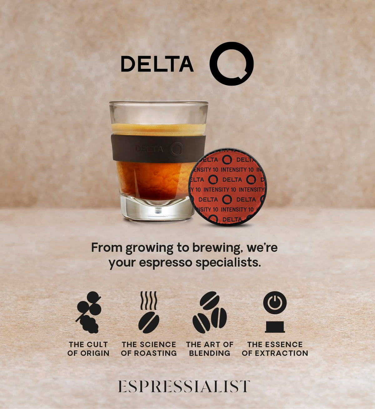 Delta Q Qalidus Espresso Pods for Delta Q Machines – Intensity 10, Caramel Notes, XL Pack (40 Capsules)