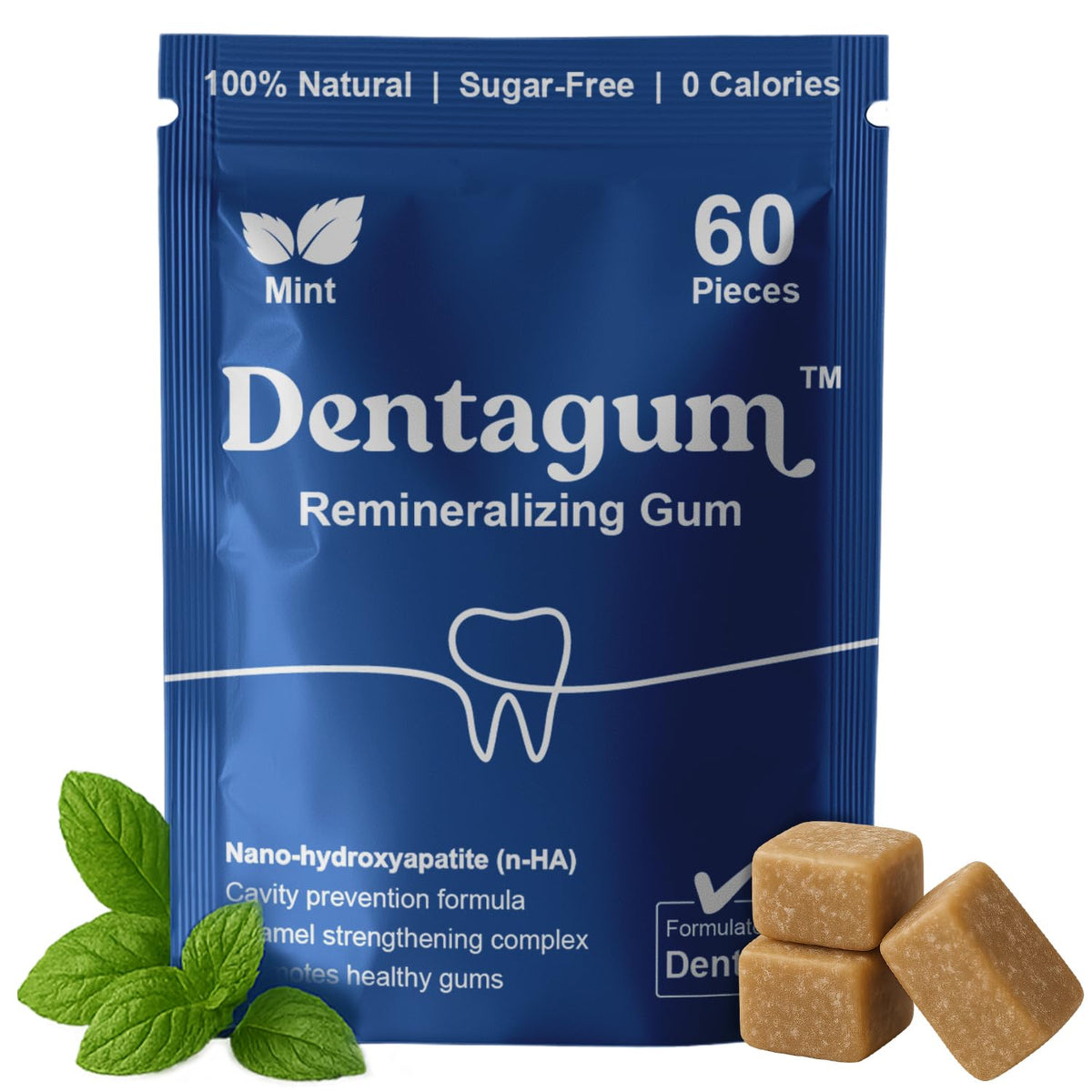 Dentagum Remineralizing Gum with Nano-Hydroxyapatite & Xylitol – SugarFree, 60 Pieces