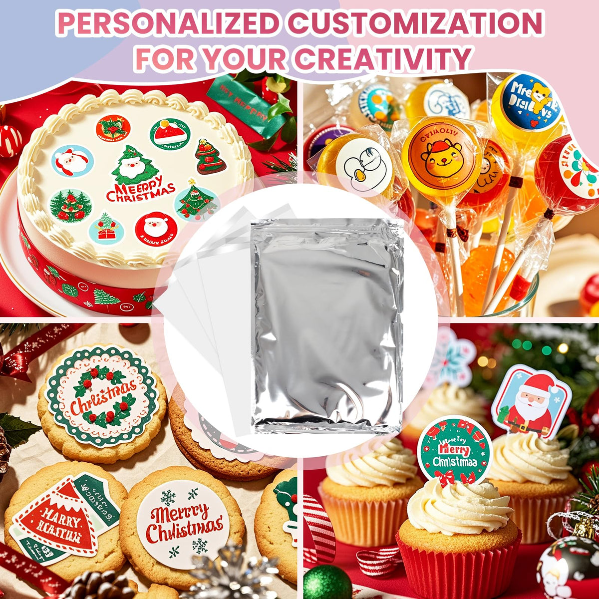 Derzio 25 Pcs A4 Edible Frosting Sheets – Printable Icing Paper for Cakes, Cookies & Decor