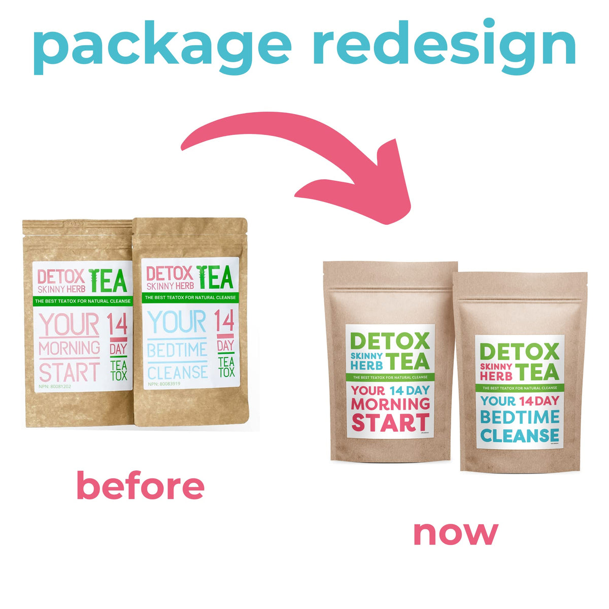 Detox Skinny Herb Tea – 14 Day Teatox for Bloating, Constipation & Cleanse | 100% Natural