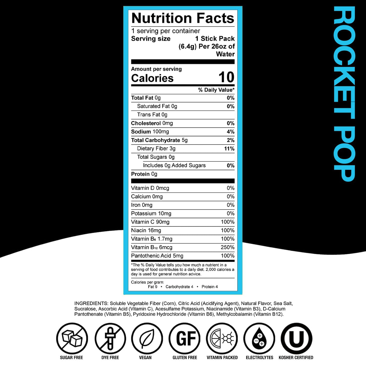 Devotion Nutrition HydroFLEX Rocket Pop – Sugar-Free Vitamin Hydration Packets (12 Count)