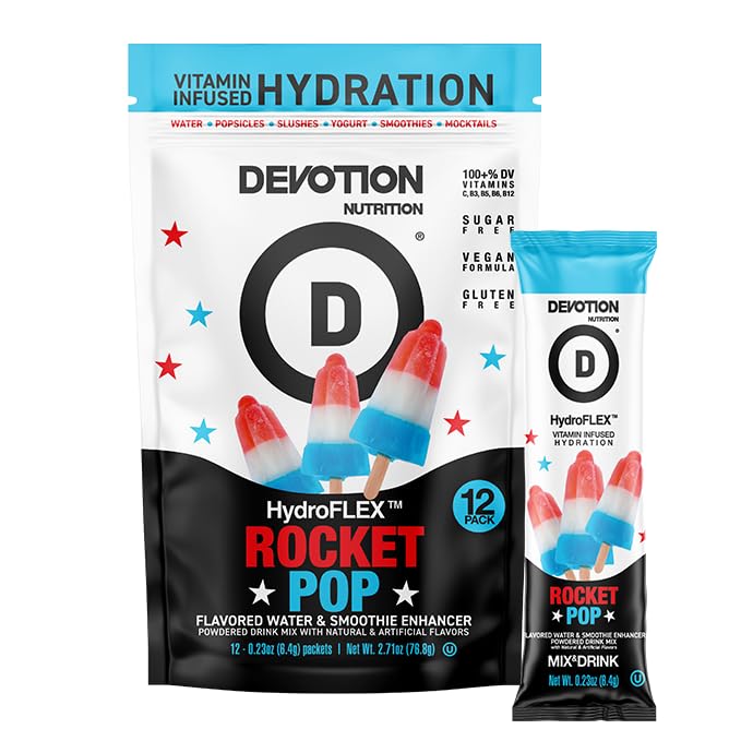 Devotion Nutrition HydroFLEX Rocket Pop – Sugar-Free Vitamin Hydration Packets (12 Count)
