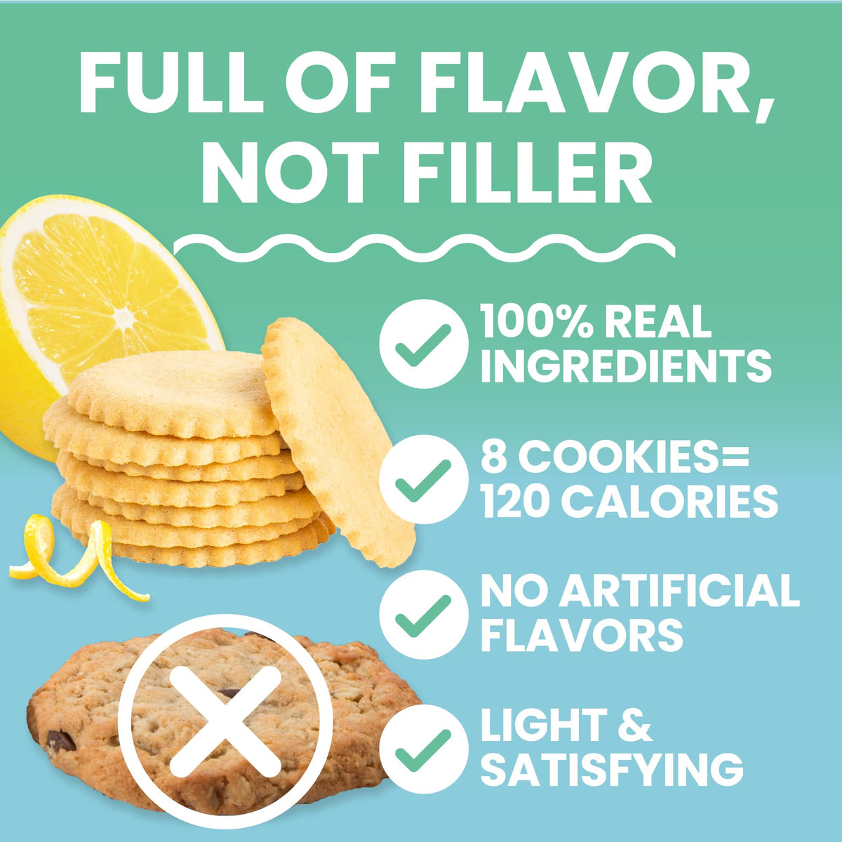 Dewey's Bakery Meyer Lemon Moravian Style Cookie Thins – Real Ingredients, Low Calorie Snack, Pack of 3 (9oz)