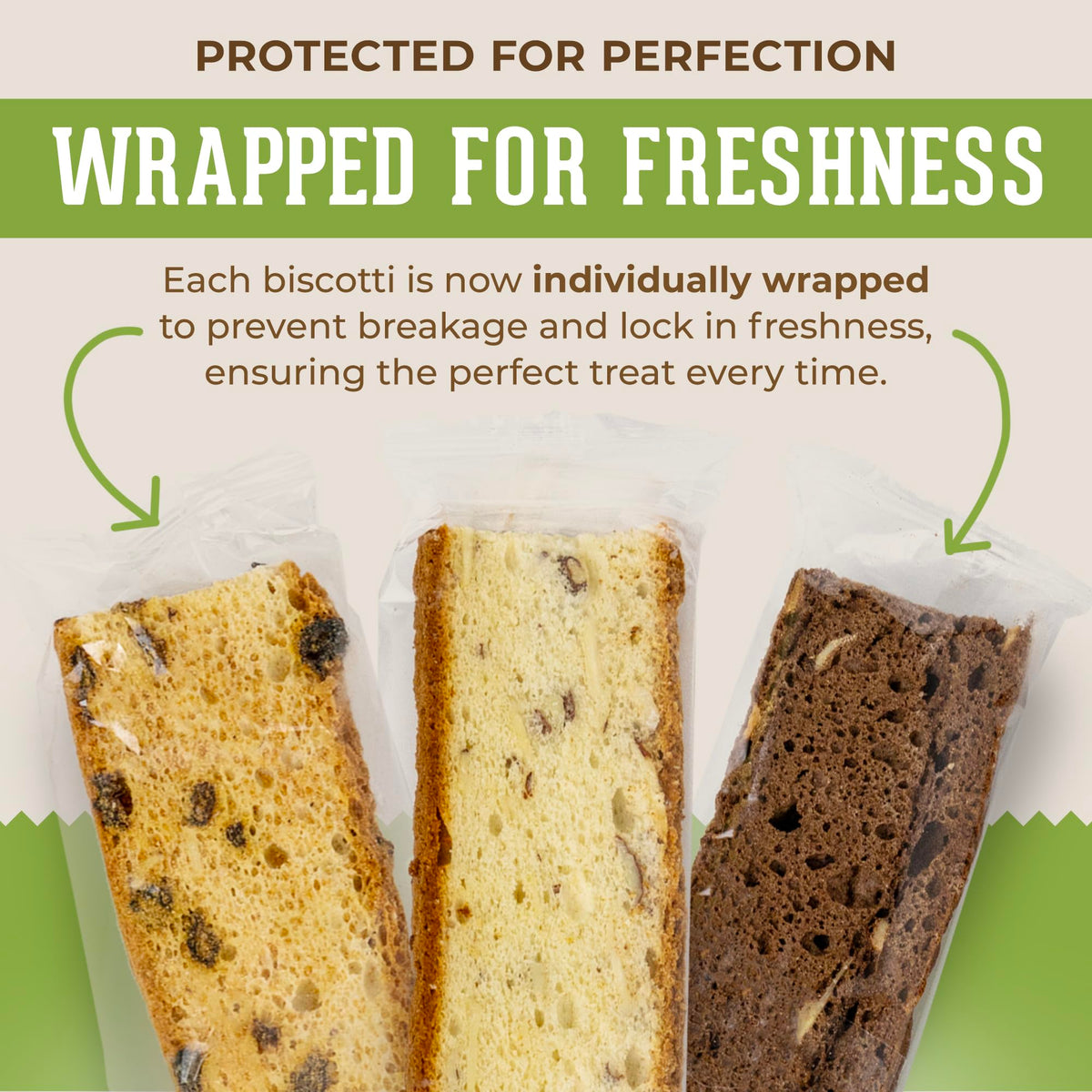 Dijas Natural Foods Fat Free Biscotti – Raisin Almond, Individually Wrapped