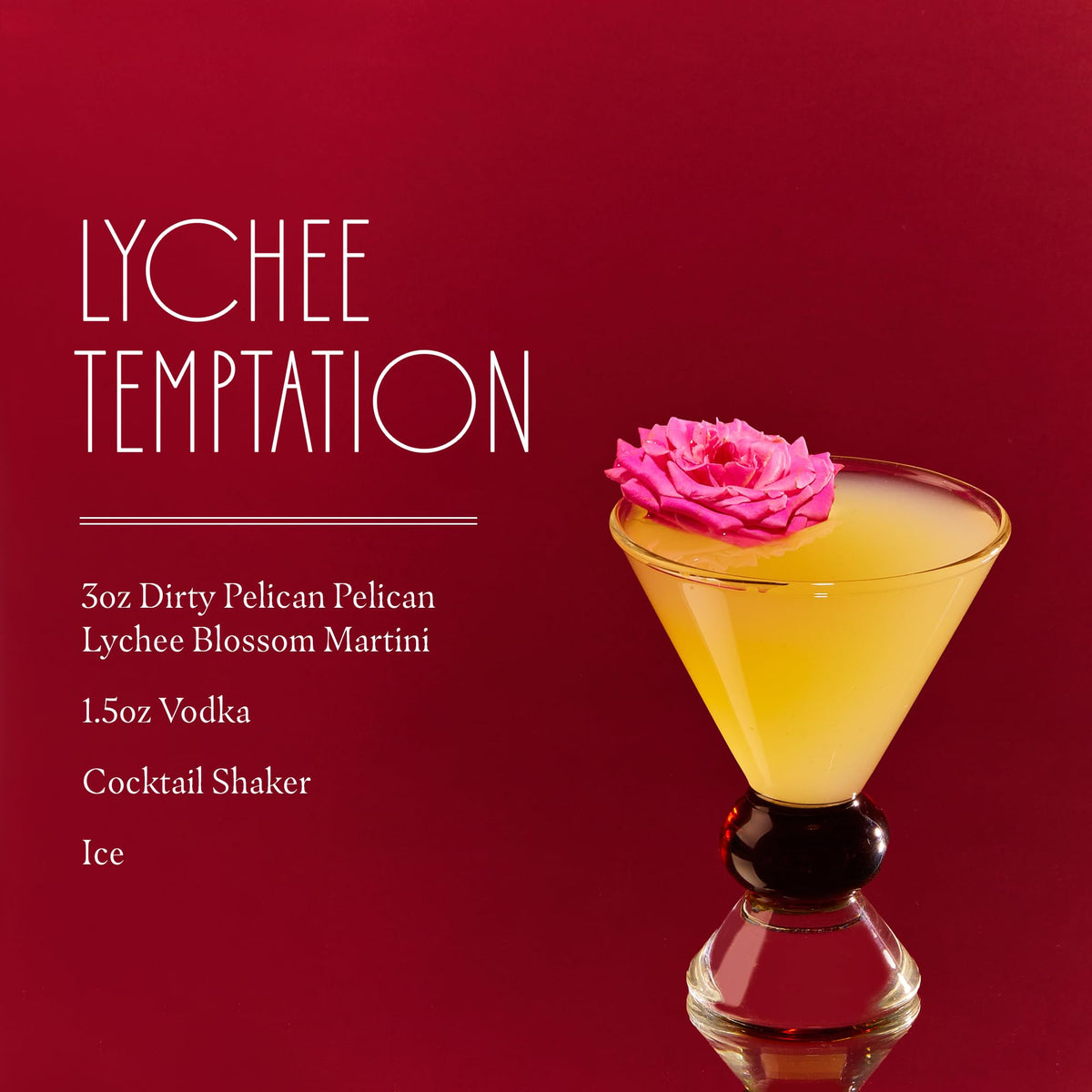 Dirty Pelican Lychee Blossom Martini Mixer – Organic, Skinny, Low-Calorie Cocktail Mixer 750ml
