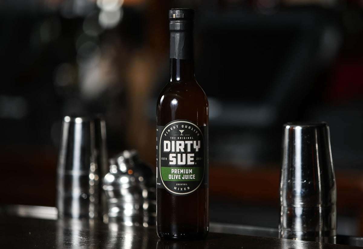Dirty Sue Original Premium Olive Juice – 2 x 12.69 oz Glass Bottles | Double-Filtered Brine for Cocktails