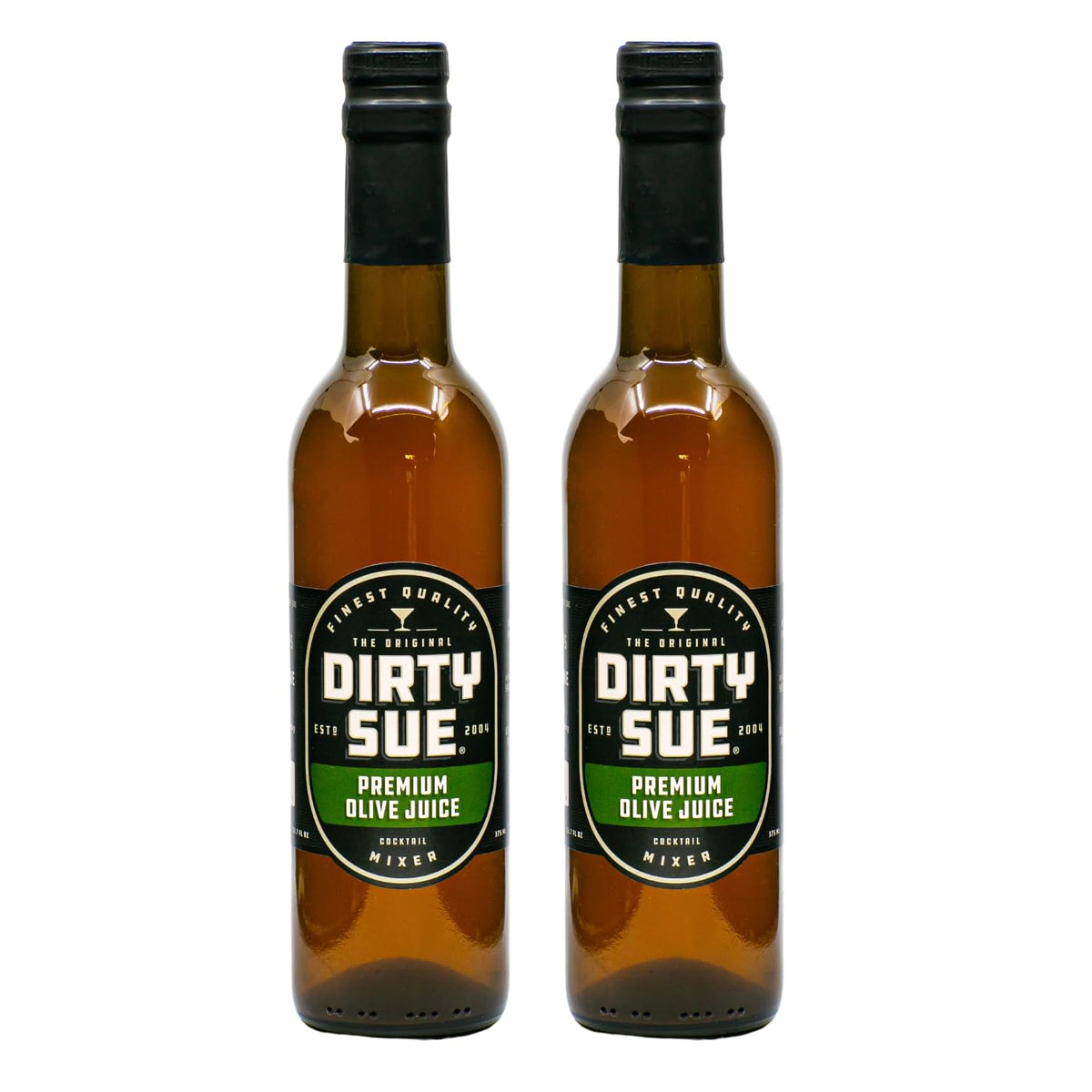 Dirty Sue Original Premium Olive Juice – 2 x 12.69 oz Glass Bottles | Double-Filtered Brine for Cocktails