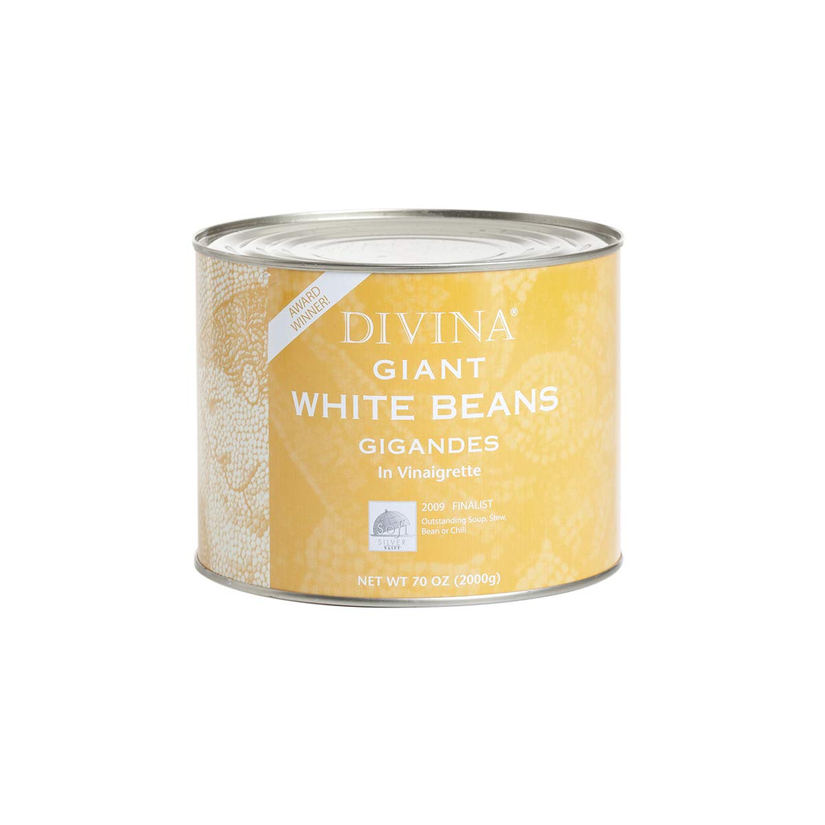 Divina Giant White Beans Vinaigrette – 4.4 lb Tin | Authentic Mediterranean Flavor