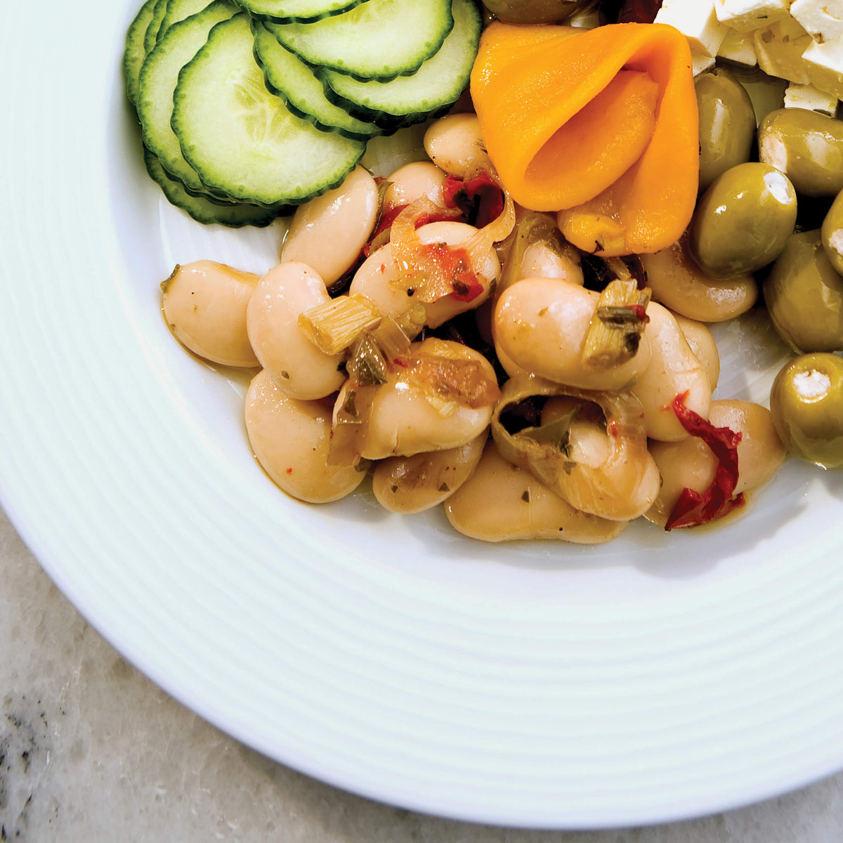 Divina Giant White Beans Vinaigrette – 4.4 lb Tin | Authentic Mediterranean Flavor