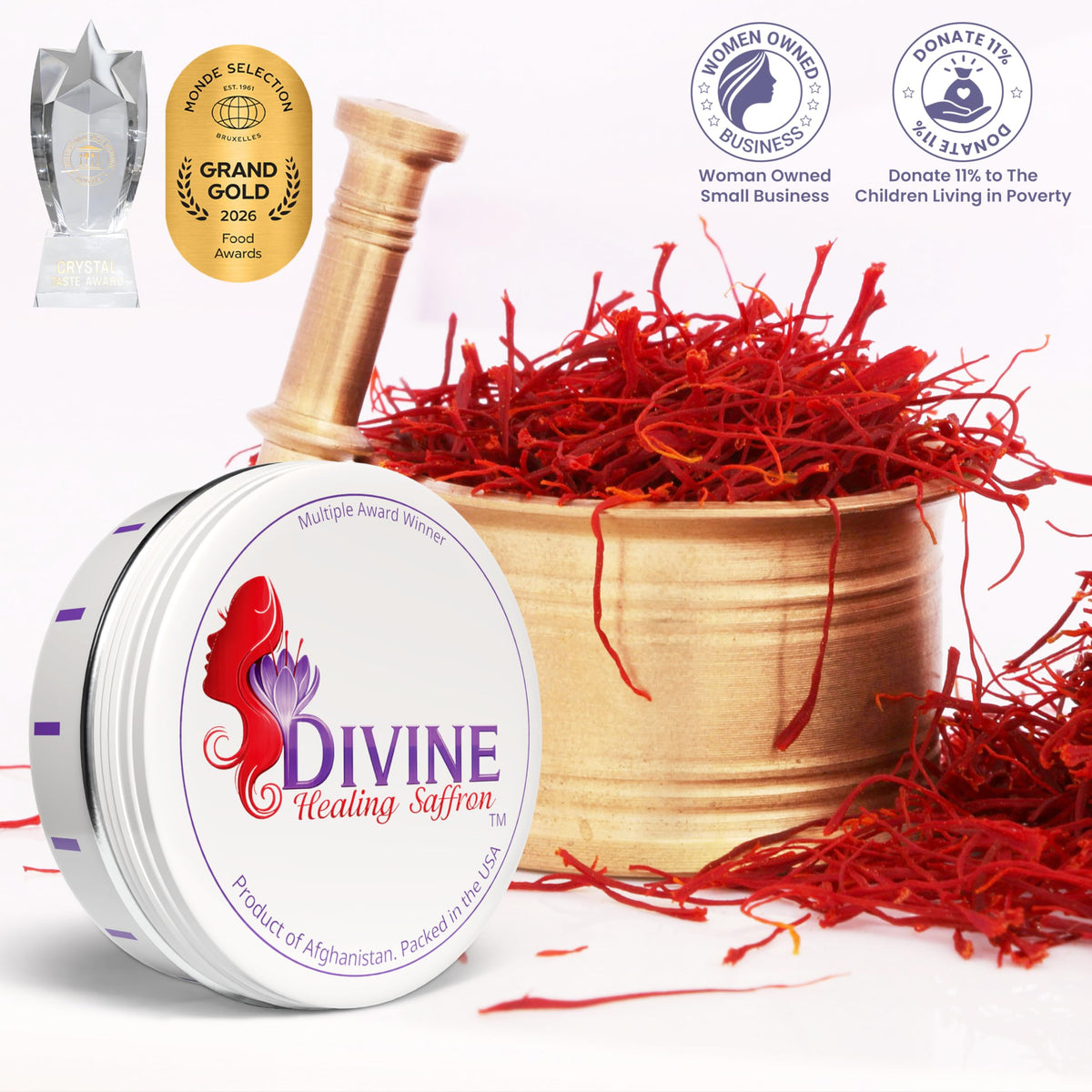 Divine Healing Saffron Threads 3g – Afghan Saffron, Award-Winning & Lab-Tasted