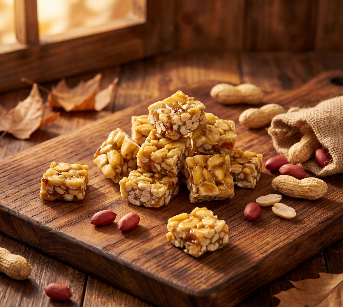 DM Sweets Old-Fashioned Peanut Squares – 2 lb Resealable Bag | Crunchy Roasted Peanut Brittle Candy