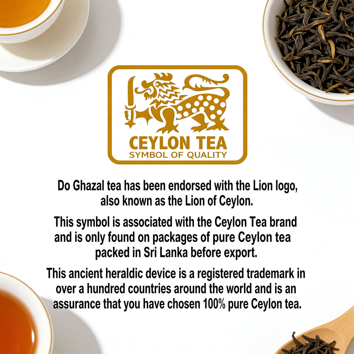Do Ghazal Pure Ceylon Tea 16oz – FBOPF Black Loose Leaves, Rich Flavor & Aroma
