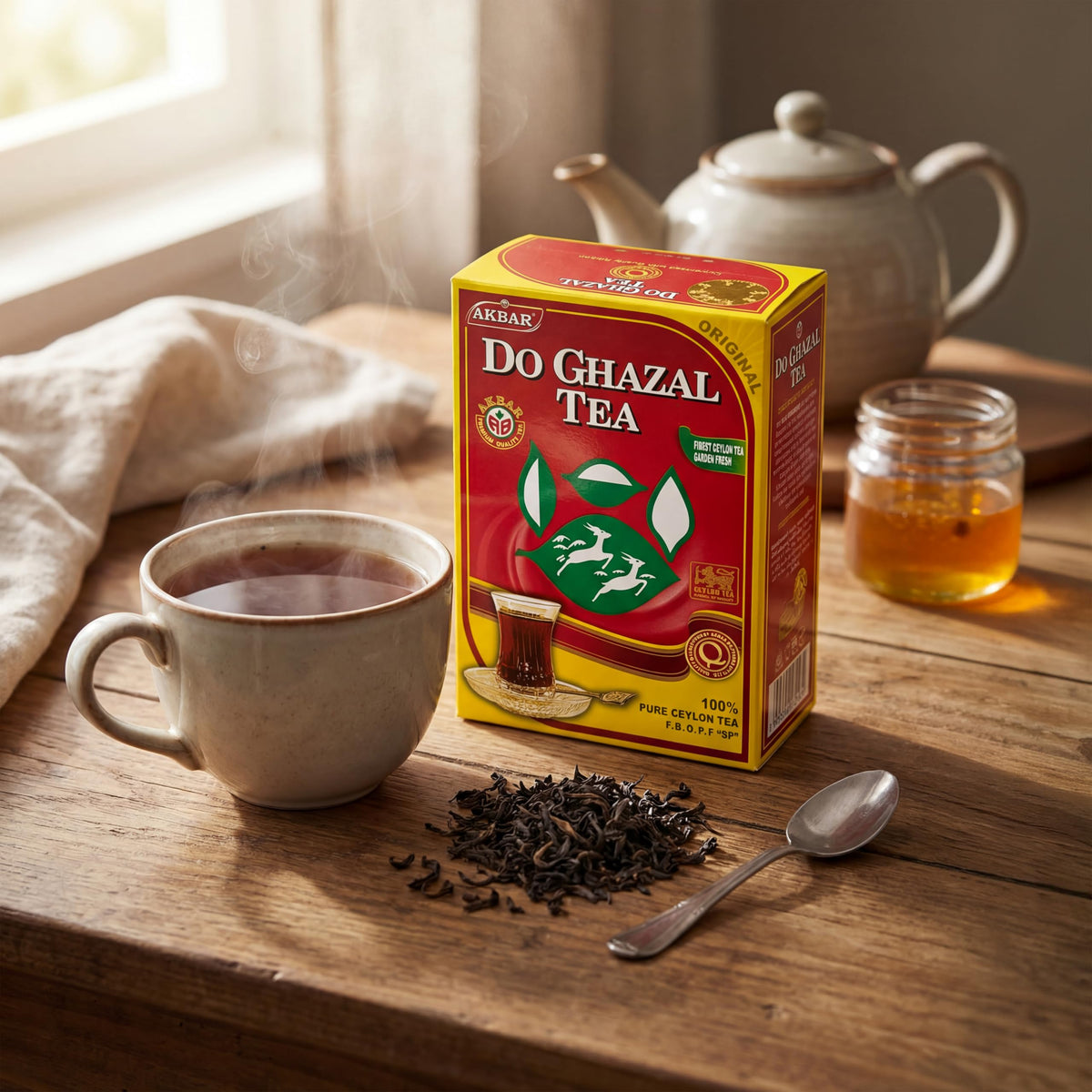 Do Ghazal Pure Ceylon Tea 16oz – FBOPF Black Loose Leaves, Rich Flavor & Aroma