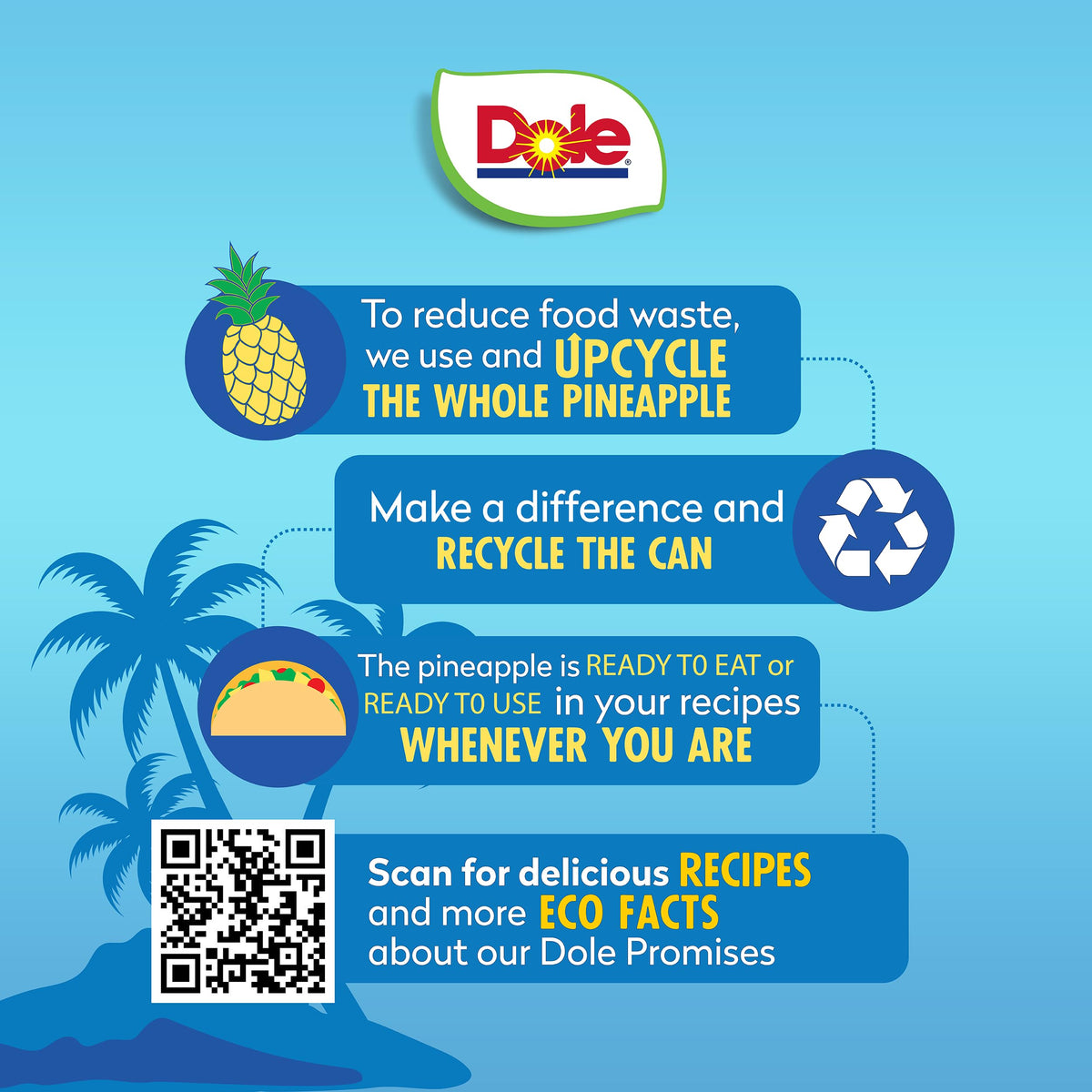 Dole Crushed Pineapple in 100% Pineapple Juice with No Sugar Added – 8 oz Cans, 12 Pack