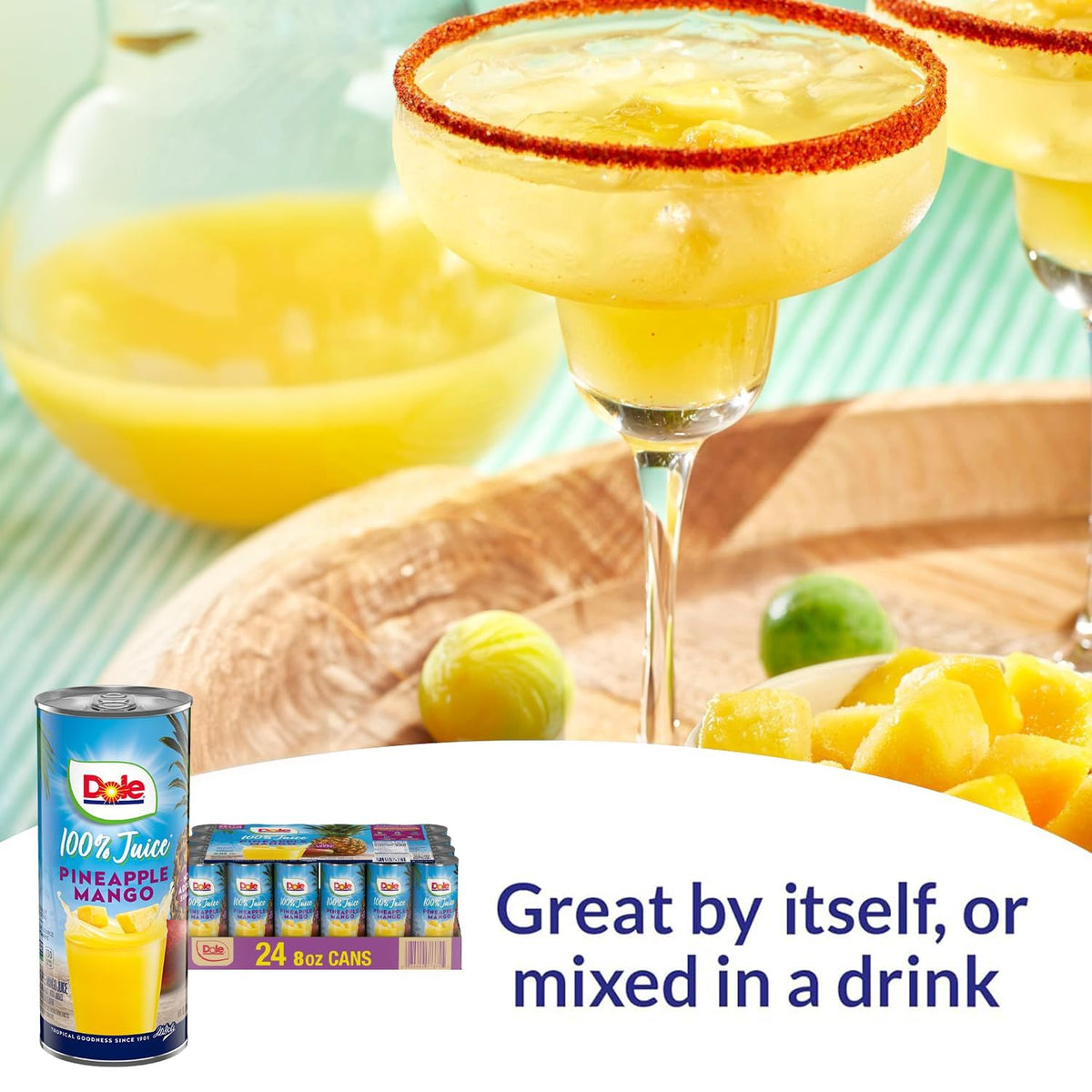 Dole Pineapple Mango Juice 100% Fruit Juice — No Added Sugar, Vitamin C, Pack of 24 (8.0 fl oz)