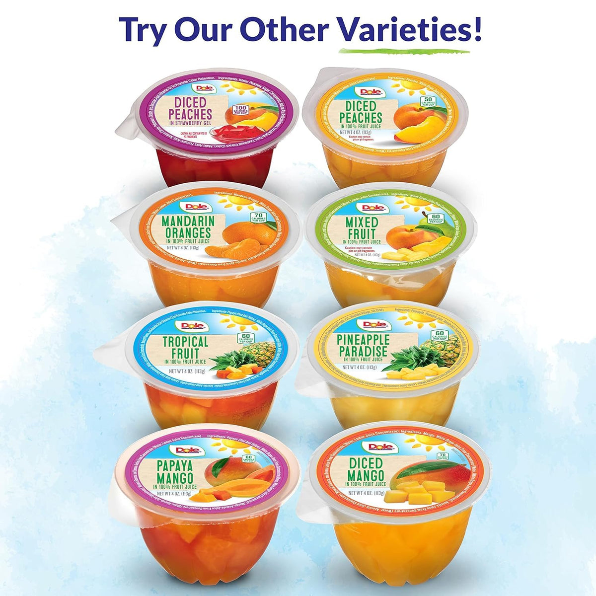 Dole Fruit Bowls Peaches in Strawberry Gel Cups – Gluten Free, Dairy Free, 4.3oz, 36 Ct