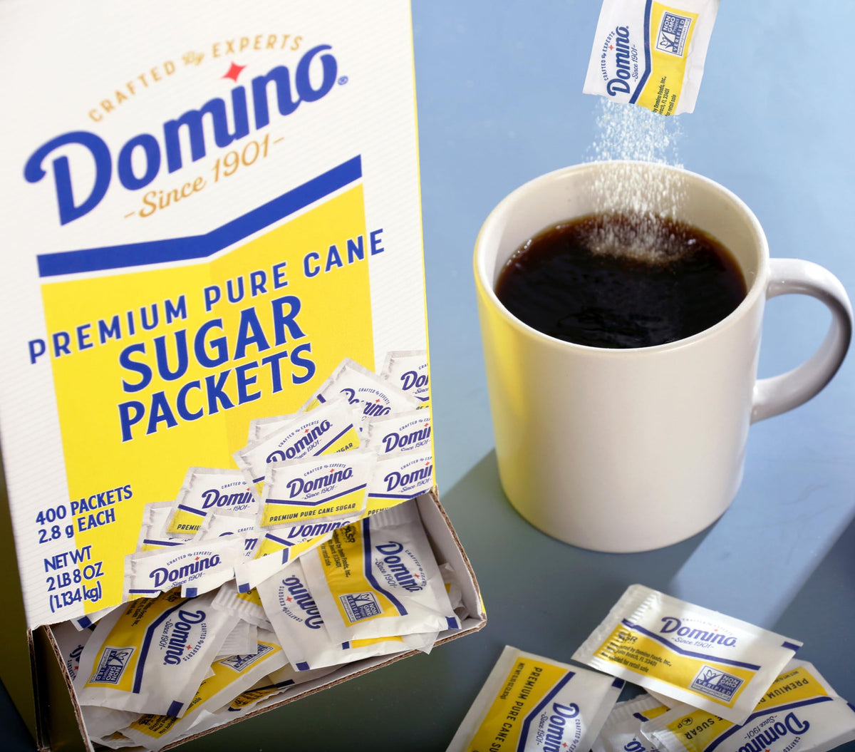 Domino Sugar Packets – 400-Count Dispenser Box for Quick, Mess-Free Sweetening