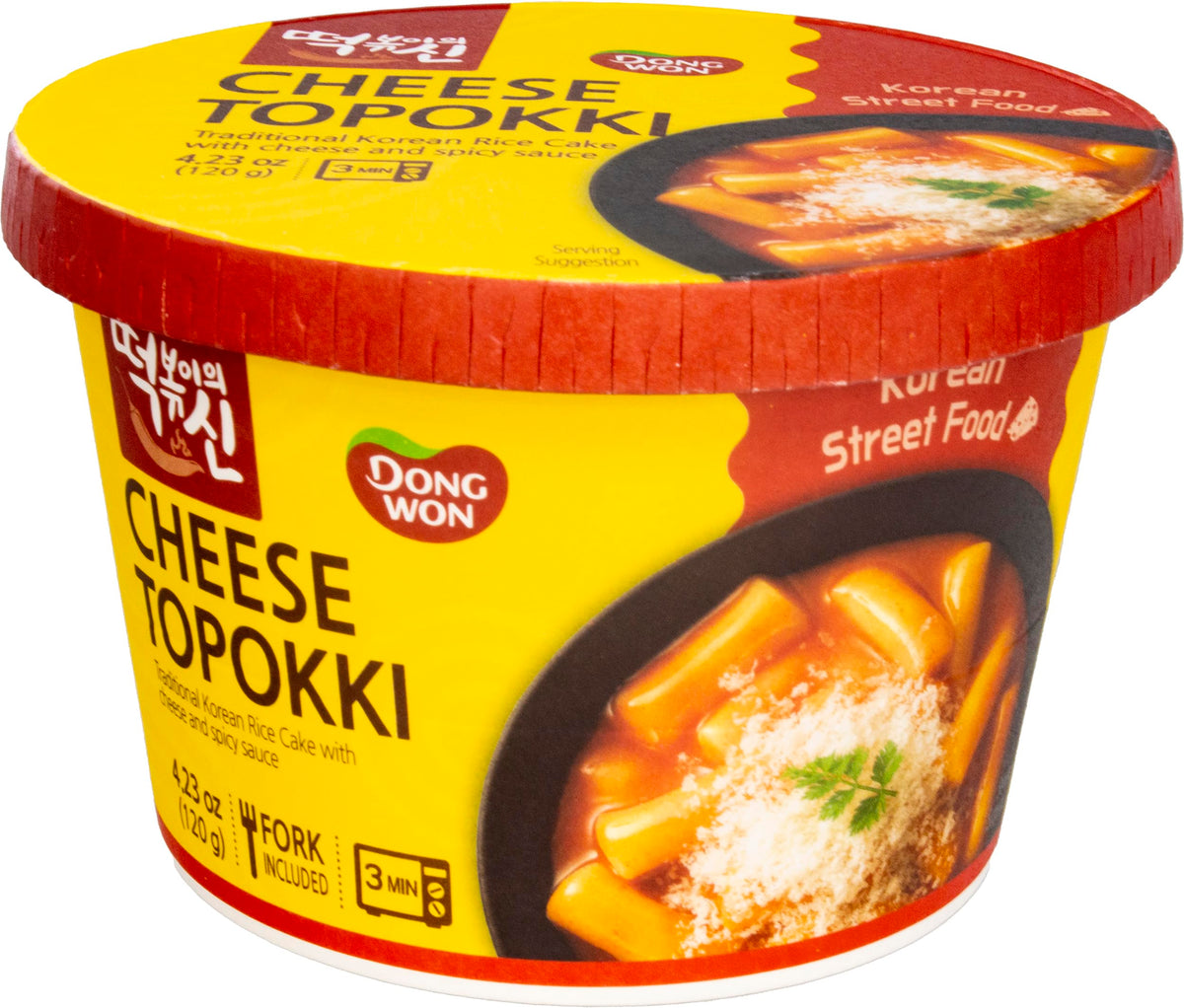 DONG WON Hot Cheese Topokki Cup – 4.23 oz per Cup (Pack of 8)