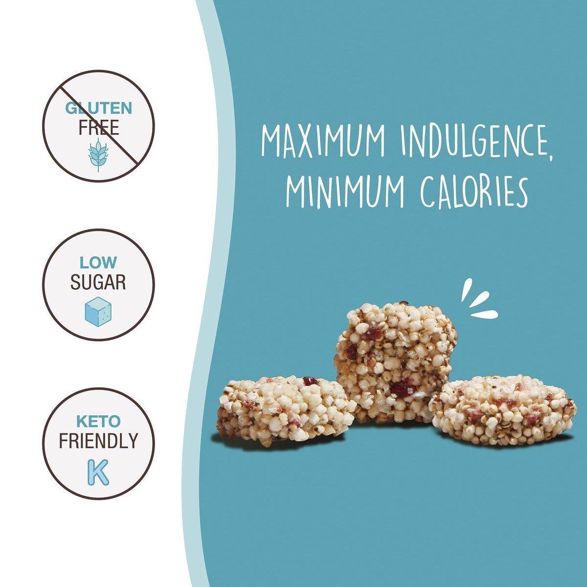 Don't Worry Quinoa Organic Bites Chocolate – Sugar Free, Keto & Gluten Free | 4 Pack