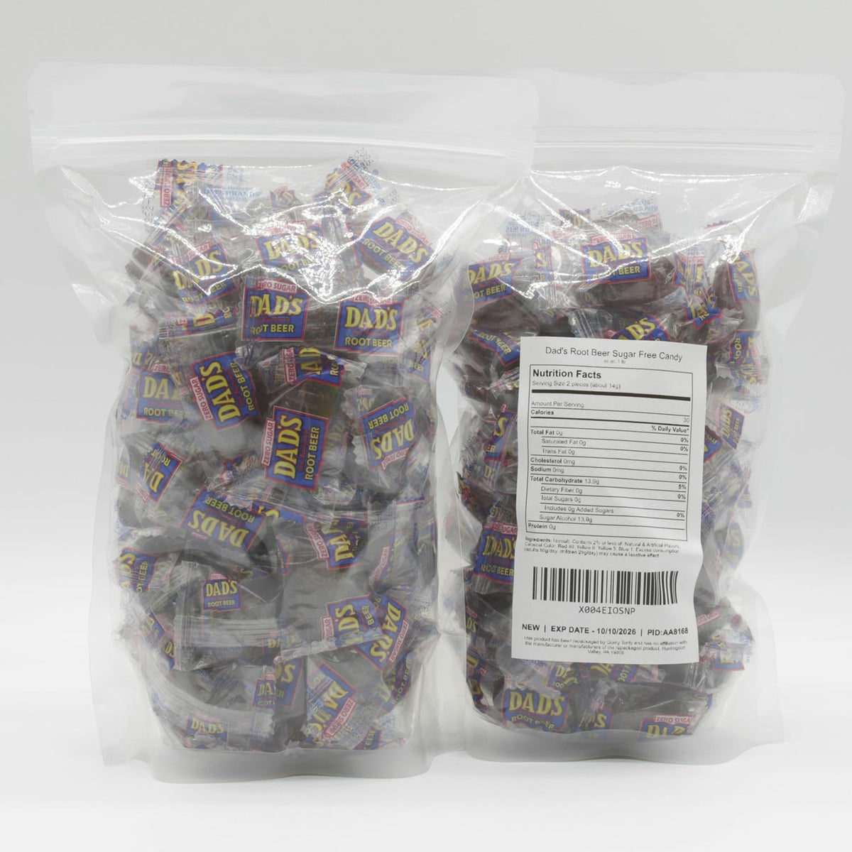 Donty-Tonty Dad's Root Beer Barrels Sugar Free 2 lb – Original Flavor, Bulk Candies
